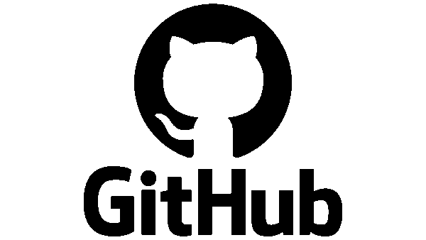 GitHub-logo met witte Octocat-silhouet in een zwarte cirkel en het woordmerk GitHub eronder.