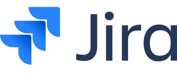 Jira-logo met een blauw, gestileerd drieledig chevron-symbool links en het donkerblauwe woordmerk “Jira” op een witte achtergrond.