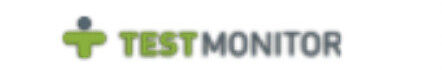 Logo van TestMonitor met links een groen, gestileerd persoon en rechts het woordmerk TESTMONITOR, waarbij TEST groen en MONITOR grijs is.