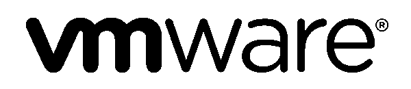 Zwart VMware-logo in afgeronde kleine letters met het registratieteken (®).